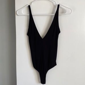 Brandy Melville/John Galt Ribbed Black Bodysuit